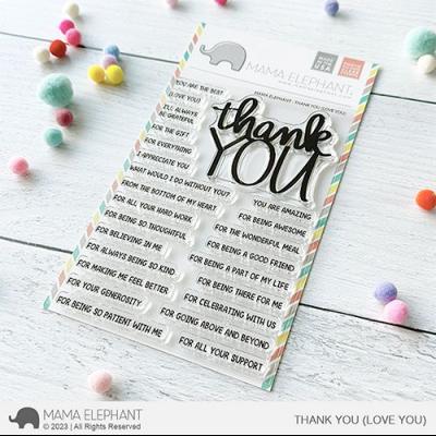 Mama Elephant Clear Stamps - Thank You (Love You)